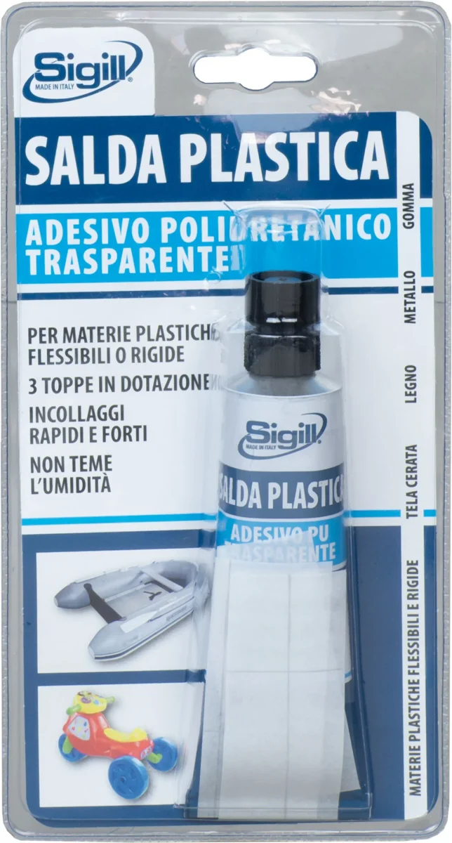 Adesivo Poliuretanico Trasparente Per Plastica Salda Plastica Sigill 60ML - immagine 2